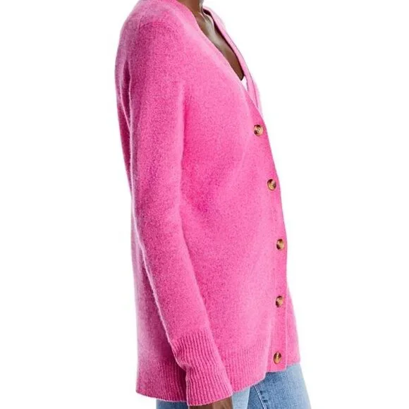 C by Bloomingdale's Cashmere Pink Grandfather Cardigan NWT Size S - Picture 3 of 5